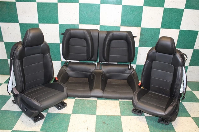 18' Mustang GT Coupe -BAGS Dual Power Black Leather Interior Seats Set Backseat