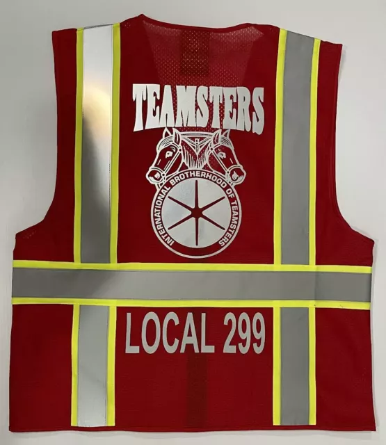 🚧 Teamsters Union Black Reflective Safety Vest 🚧 👉🏼 Add Your Local # 4 Free 3