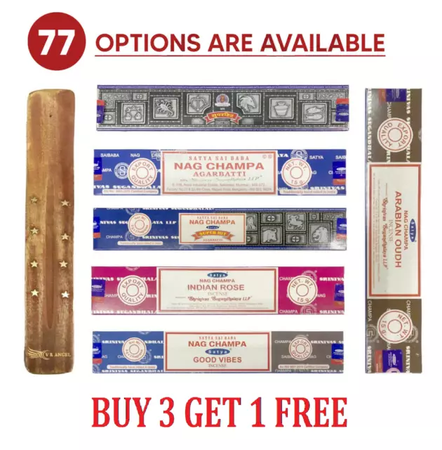 Incense Genuine Satya Nag Champa Insence Sticks Joss Mix & Match 15g Scent Packs