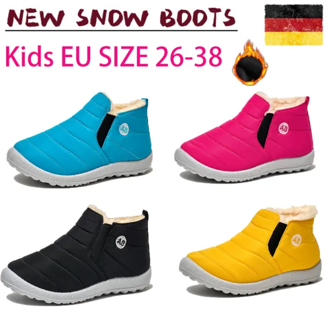 Winter Kinder Baumwollschuhe Wanderschuhe Warme Schneestiefel Neu DEU