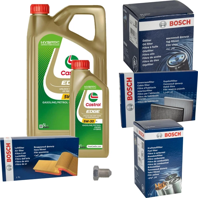 BOSCH CONTROLLO SET 6 L Original Castrol EDGE FST 5W-30 LL per Audi A6 ...