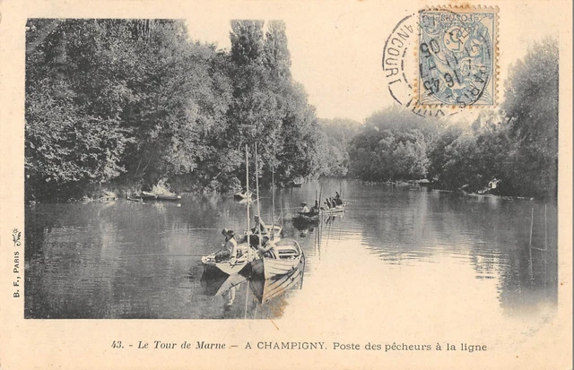 Cpa 94 Le Tour De Marne A Champigny Le Poste Des Pecheurs A La Line