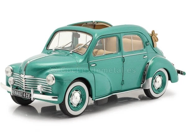 1951 Renault 4CV Convertible Verde Metalizado 1:18 Solido S1806601