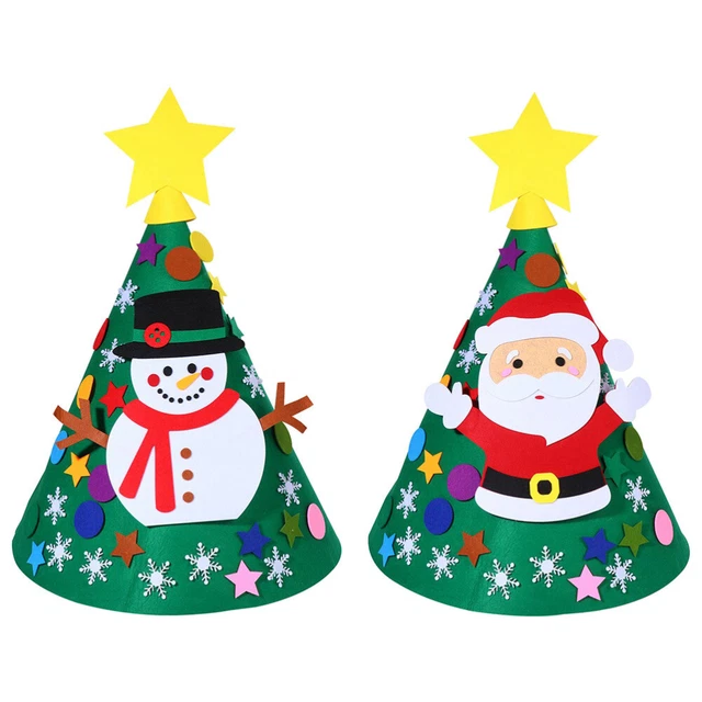 2 juegos de adornos de fieltro de árbol de Navidad hágalo usted mismo adornos de fieltro de Navidad