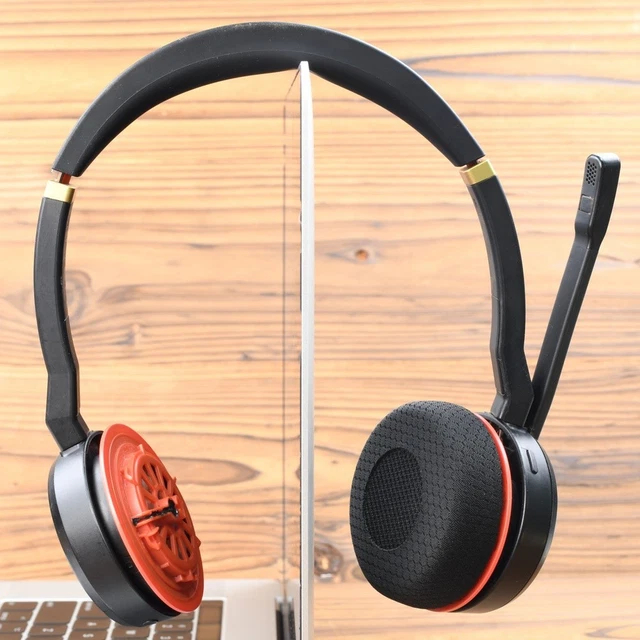 1 paio di cuscinetti auricolari in pelle copricuscino di ricambio per Jabra evolvenza 20 20se 30 30II 40 65 65 + 75 75 + cuffie  44