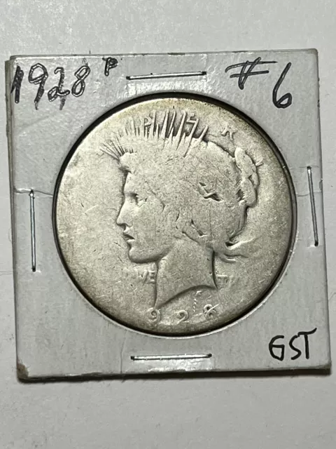 1928 $1 Peace Silver Dollar AG Nice Lowball Key Date