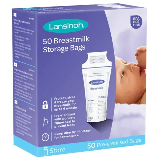 Lansinoh -  Breastmilk  Storage Bags - 25 Pre Steriised Bags
