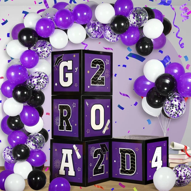 63 PIECES GRADUATION Box Decorations 2024 Balloon Boxes Set, Congrats