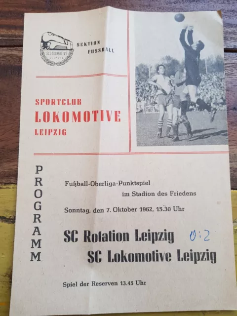 Programm DDR-Oberliga 1962/63 SC Lok Leipzig - SC Rotation Leipzig