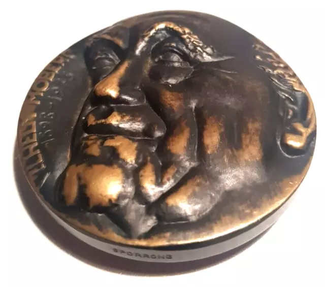 Kunst Medaille Kauko Räsänen Bronze zum Todestag v. Vilhelm Moberg 1973