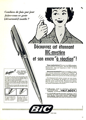 publicité Advertising  1022  1959  BIC   découvrez  stylo bic-mystère à réaction