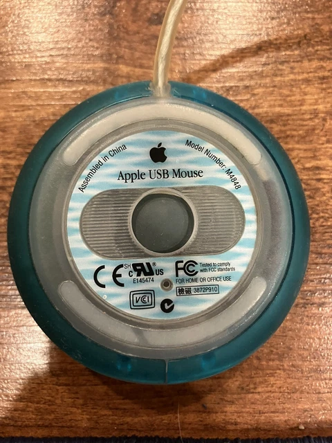 Apple M4848 iMac USB Wired Hockey Puck Mouse Blue lot of 2