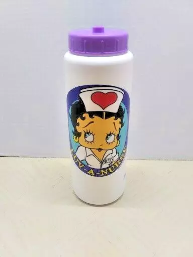 Vintage Betty Boop Water Bottle Love Luv A Nurse 1997 Prestige Medical White