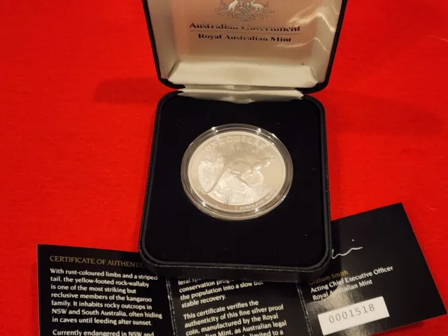 Royal Aust Mint 2010 Kangaroo series one dollar silver proof coin