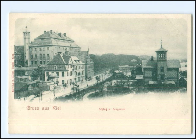 Y23753/ Kiel  Schloss und Seegarten ca.1900 AK