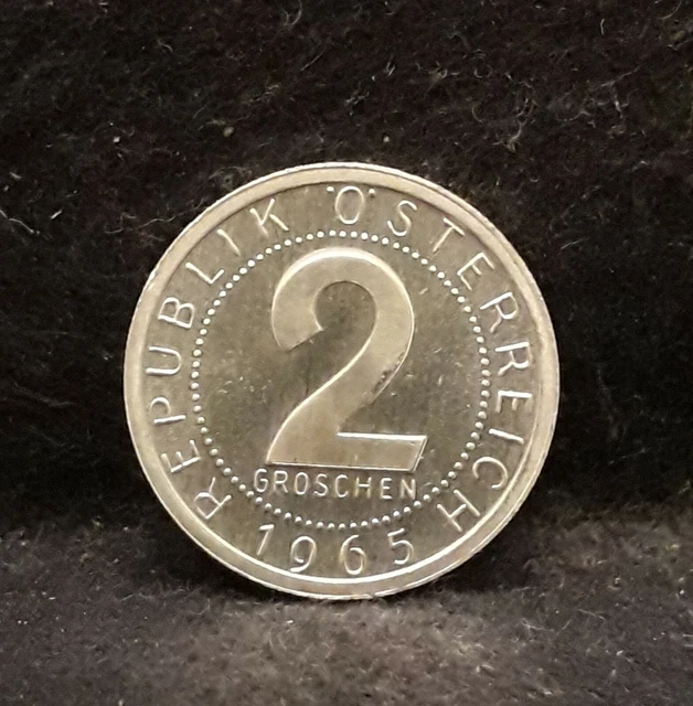 1965 Austria 2 groschen, proof, KM-2876