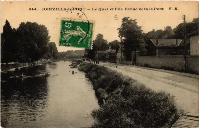 CPA JOINVILLE-le-PONT - Le quai et l'Ile Fanac vers le Pont (659518)