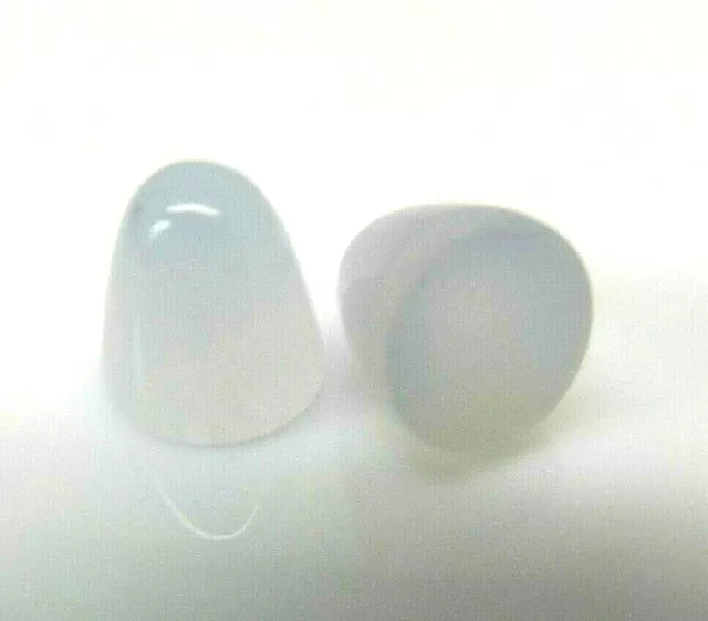 1x Calcédoine - Rond Cabochon Bowling / Quilles 8,0x8,0mm (1044)