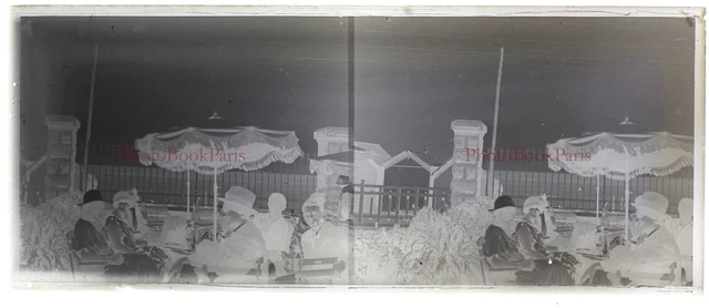 Coffee Family Photo Glass Plate c1930 NEGATIVE Stereo Vintage PL28L8n 2