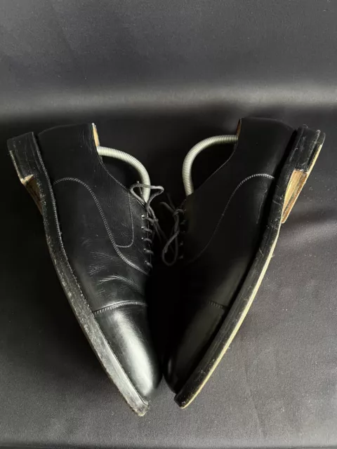 BALLY VINTAGE MEN'S Shoes Leather Black Size 9 1/2 Made In Switzerland ...