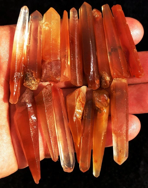 62g 16PC Himalayan RAW Natural Red Lemurian Quartz Lemuria Crystal Point ie4567