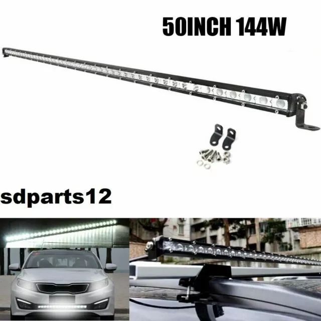 Barre Lumineuse LED Slim 129cm 144W 48LED 12-24V Voiture Camion Tout-Terrain 4x4