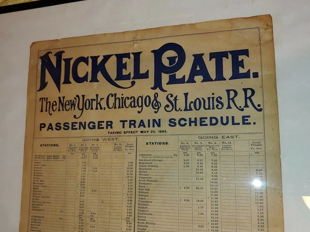 Nickel Plate Road  Railroad RR Train station 1894 New York Chicago St Louis