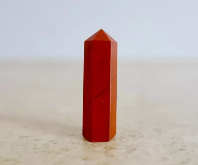 Red Jasper Stone Single Point Healing Natural Crystal Quartz Wand Reiki Energy H