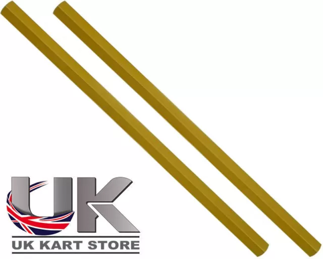 Track / Tie Rod 285mm x M8 Hex Gold x 2 Go Kart Karting Race Racing