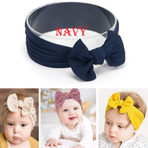 Baby Girl Turban Nylon Head Wrap Elastic Bowknot Toddler Headdress Hair Hoop