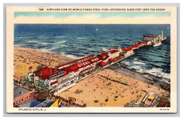 Airplane View Of Steel Pier, Atlantic City New Jersey NJ Postcard