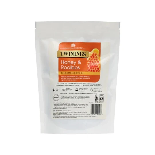TWININGS HONEY Rooibos 40 Loose Pyramid Tea Bags Free Shipping