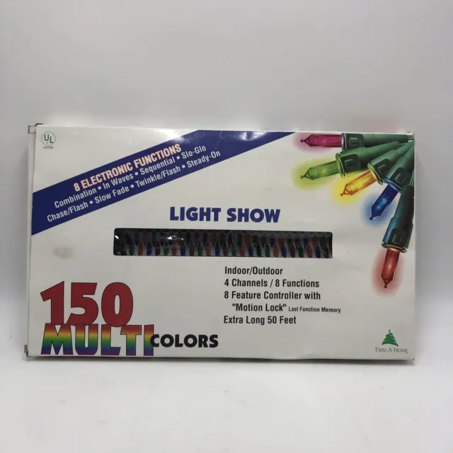 Vintage Christmas Tree Lights 150 Trim A Home 8 Functions Multi Color
