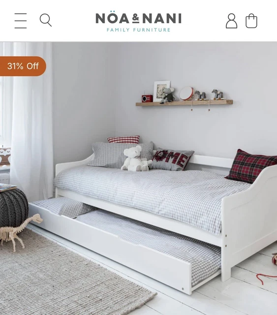 NOA AND NANI Day Bed with Pullout Trundle in Classic White RRP: £159.99 ...
