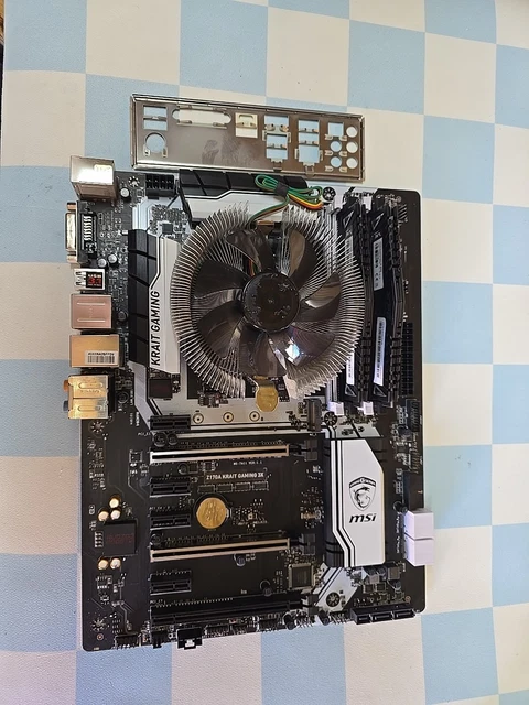 MB-30 MSI Z170A KRAIT GAMING 3X I7-6700 8GB Ram Tested Good Shield