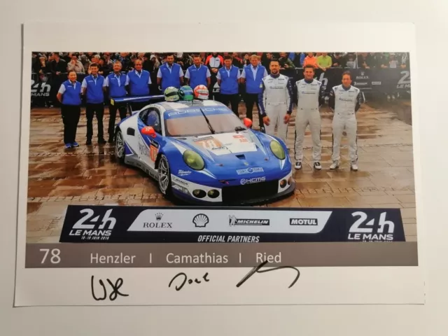 Carte signée Porsche 911 RSR  #78  KCMG   24 Heures du Mans 2016