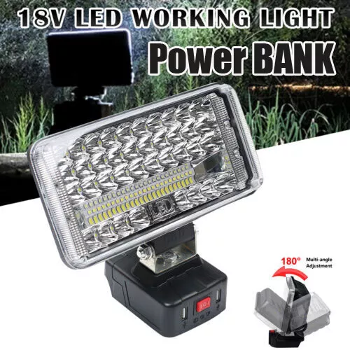 For Makita Battery 18V Li-Ion,7 inch LED Work Light Flashlight Torch Power Bank