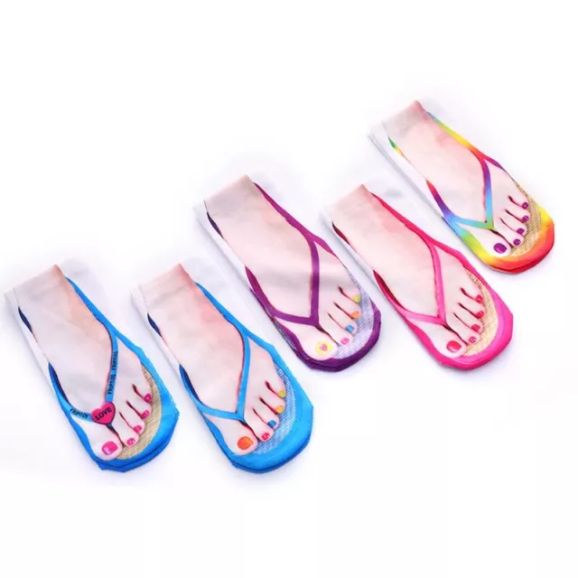 Cute Foot Printed 3D Socks For Women Kawaii Low Ankle Femme Girls Cotton Soc Q❤
