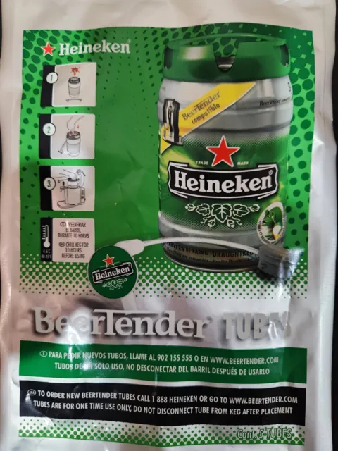 Heineken Krups Replacement Beertender Tube 10 Pack New Sealed.