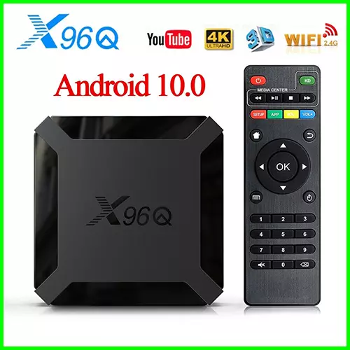 Boitier X96 Q 2GB/16GB ANDROID 10 SMART TV  IP TV 3D Quad C  BOX 4K Ultra HD WiF