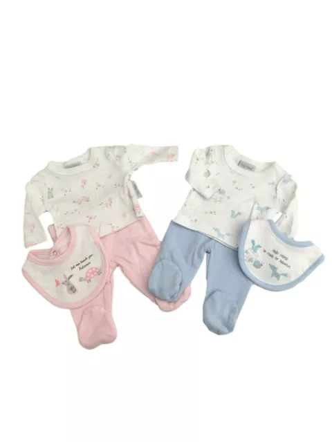 BNWT Piccolo Prematuro Preemie Baby Ragazze o Cotone 3 Pezzi Set 1.4-2.3kg