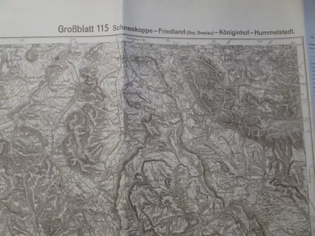 Karte des Deutschen Reiches, Großblatt 115 Schneekoppe, Friedland (Bez.Breslau) 2