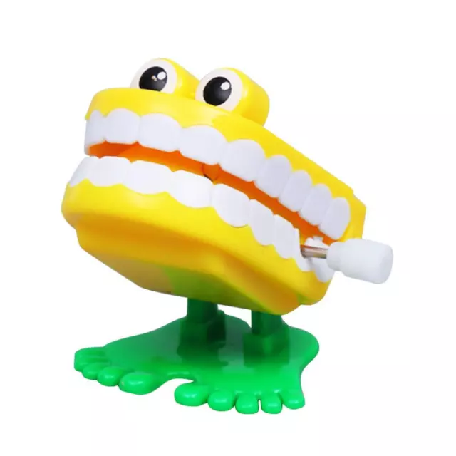 Wind Up Clockwork Toy Chattering Funny Cute Walking Teeth Toys (Yellow)