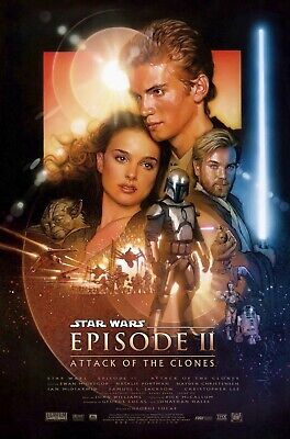 2002 Star Wars Episode II Attack Of The Clones Movie Poster Print Anakin & Padme 2