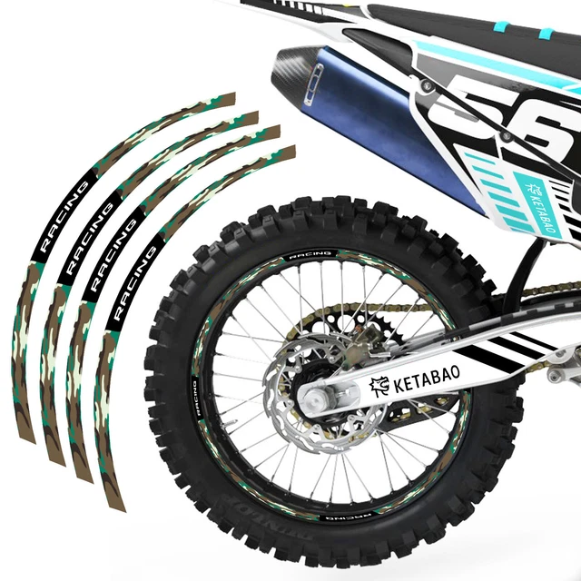 For Suzuki RMZ 250 RM 250 RM 125 RMZ 450 21" 19" F05 Green Wheel Sticker Graphic