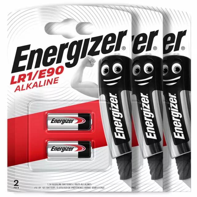 6 x Energizer LR1 E90 batteries Alkaline 1.5V AM5 MN9100 4001 N Lady LR01 Pack 2