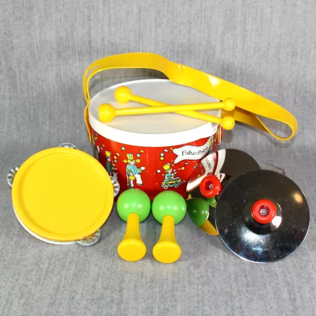 FISHER PRICE MARCHING BAND #921 Drum Instruments Music 1970s Vintage Toddler Toy