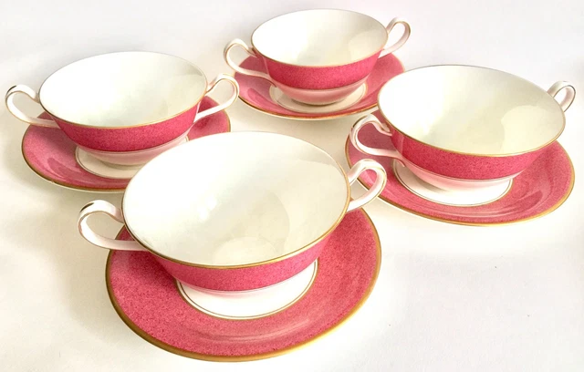 SET OF 4 Rare Vintage Aynsley “Senator” Double Handled China Soup Bowls ...