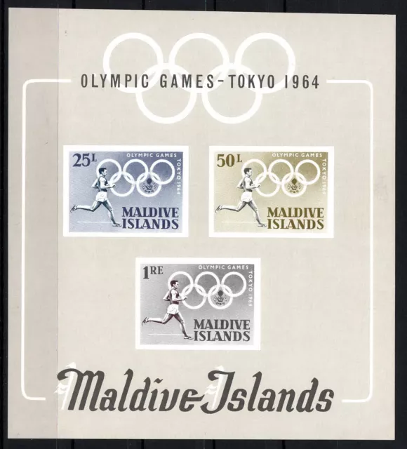 Malediven - Olympische Sommerspiele Tokio Block 2 ungebraucht 1964 Mi. 144-146