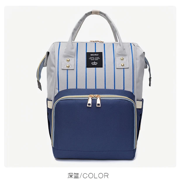 Mom Mummy Baby Diaper Bag Backpack Travel Maternity Changing Pad Waterproof Blue 11